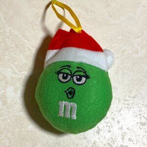3/$20, M&M's Green w/ Red Santa Hat Stuffed Plush Christmas Ornament